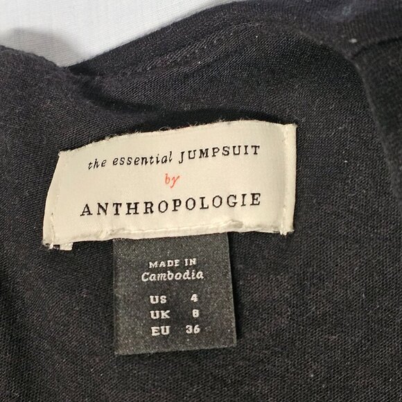 Anthropologie The Essential Freya Scalloped Layered Jumpsuit, Women Size 4 Black - Picture 6 of 15